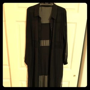 Black Chiffon Duster size large